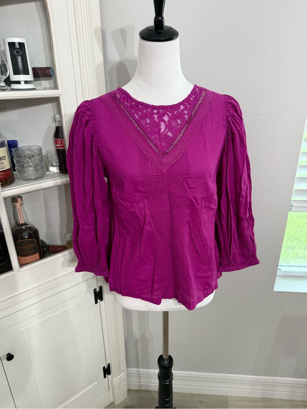 Anthropologie Farm Rio Kelsie Blouse, featuring delicate lace